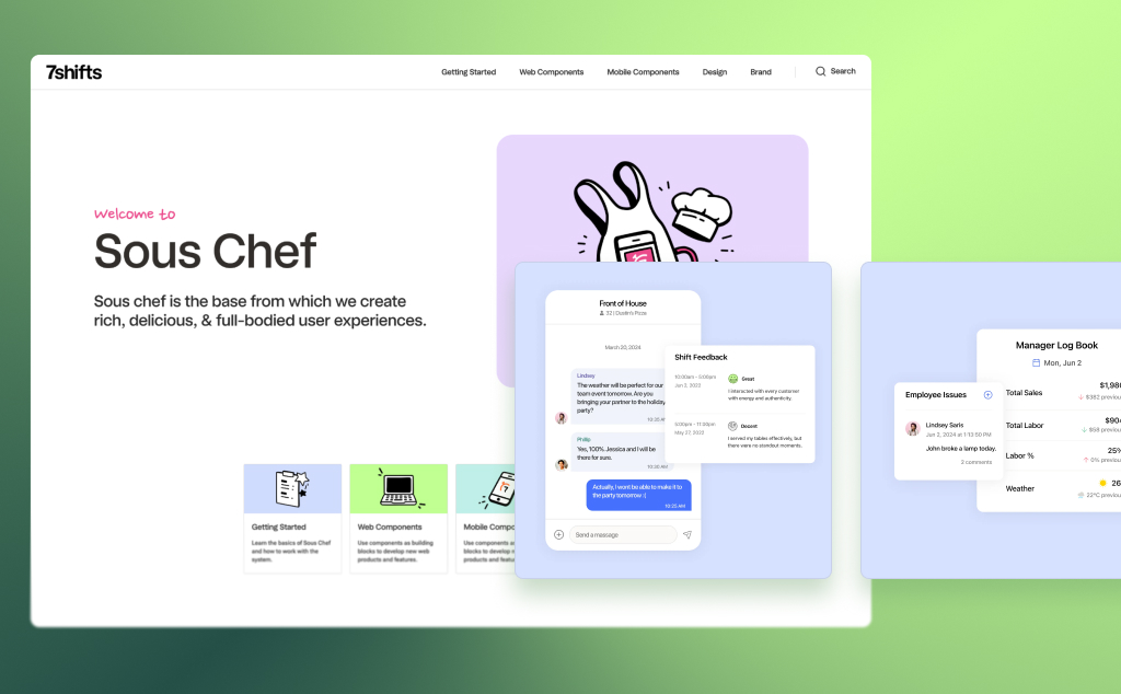 7shifts design system and product interface overview