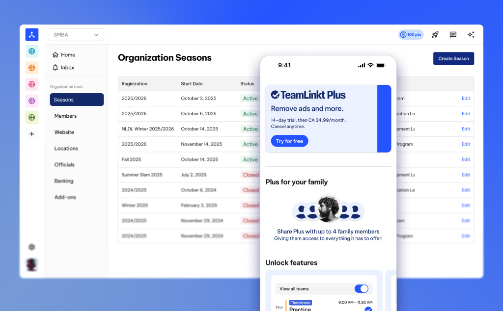 TeamLinkt organization tools and mobile experience